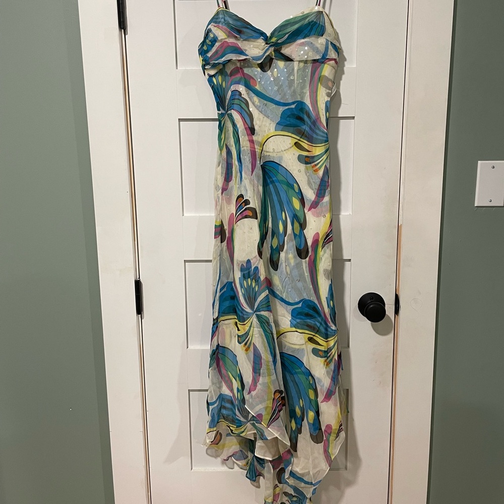 Vintage silk BCBGMaxAzria dress.